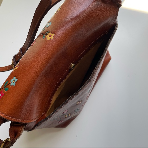 Patricia Nash Leander Floral Tooled Leather Painted Crossbody Purse - Picture 6 of 8